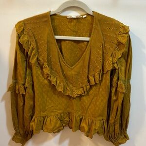 V neck cotton top with peblum